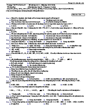 4 Đề thi học kì II môn Hóa học Lớp 10 - Năm học 2015-2016 - Trường THPT Cưmgar